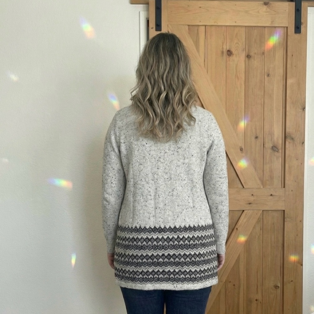 Chic Gray Patterned Cardigan NWT - image 2